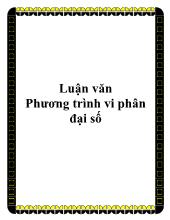 Luận văn Phương trình vi phân đại số