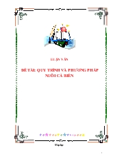 Luận văn Quy trình và phương pháp nuôi cá biển