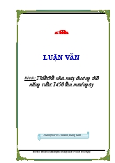 Luận văn Thiết kế nhà máy đường thô năng suất 1450 tấn mía/ngày