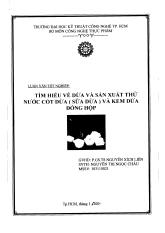 Luận văn Tìm hiểu về dừa và sản xuất thử nước cốt dừa ( sữa dừa) và kem dừa đóng hộp
