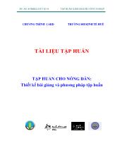 Tập huấn cho nông dân: thiết kế bài giảng và phương pháp tập huấn
