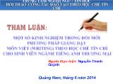 Tham luận Một số kinh nghiệm trong đổi mới phương pháp giảng dạy môn viết (writing) theo học chế tín chỉ cho sinh viên ngành tiếng anh thương mại