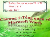 Thảo luận Chương 1: Tổng quan về Microsoft Word
