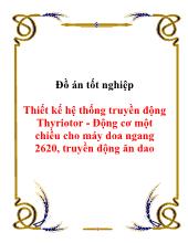 Thiết kế hệ thống truyền động Thyriotor - Động cơ một chiều cho máy doa ngang 2620, truyền động ăn dao