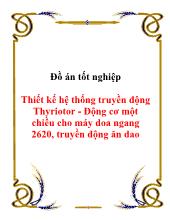 Thiết kế hệ thống truyền động Thyriotor - Động cơ một chiều cho máy doa ngang 2620, truyền động ăn dao