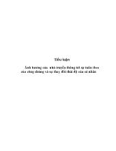 Tiểu luận Ảnh hưởng của nhà truyền thông tới sự tuân theo của công chúng và sự thay đổi thái độ của cá nhân