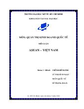 Tiểu luận ASEAN – Việt Nam