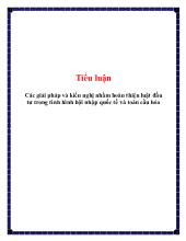 Tiểu luận Các giải pháp và kiến nghị nhằm hoàn thiện luật đầu tư trong tình hình hội nhập quốc tế và toàn cầu hóa