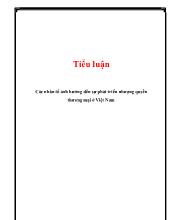 Tiểu luận Các nhân tố ảnh hưởng đến sự phát triển nhượng quyền thương mại ở Việt Nam
