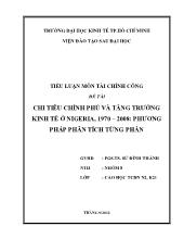 Tiểu luận Chi tiêu chính phủ và tăng trưởng kinh tế ở nigeria, 1970 – 2008: phương pháp phân tích từng phần