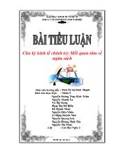 Tiểu luận Chu kỳ kinh tế chính trị: Mối quan tâm về ngân sách