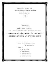 Tiểu luận Chương 10: sự năng động của việc thay đổi trong những lĩnh vực tổ chức