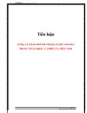 Tiểu luận Công cụ phái sinh để phòng nghừa rủi ro trong xuất khẩu cà phê của viêt nam