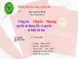 Tiểu luận Công tác Chuyển Nhượng quyền sử dụng đất và quyền sở hữu tài sản