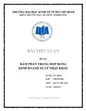 Tiểu luận Đàm phán trong hợp đồng kinh doanh xuất nhập khẩu