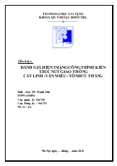 Tiểu luận Đánh giá hiện trạng công trình kiến trúc nút giao thông cát linh -Văn miếu - tôn đức thắng