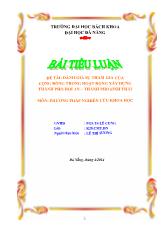 Tiểu luận Đánh giá sự tham gia của cộng đồng trong hoạt động xây dựng thành phố hội an – thành phố sinh thái
