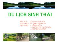 Tiểu luận Du lịch sinh thái