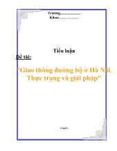 Tiểu luận Giao thông đường bộ ởHà Nội. Thực trạng và giải pháp