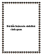 Tiểu luận Hãy chọn một cảnh quan bất kỳ ở nước ta như các danh lam thắng cảnh,di tích lịch sử,khu du lịch,..hãy phân tích ảnh hưởng tích cực và tiêu cực của con người tới cảnh quan đó,hãy đề ra biện pháp bảo vệ và phát triển bền vững