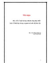 Tiểu luận Hãy viết về một bài họ c (thành công hoặc thất bại) về lãnh đạo trong cơ quan nơi anh chị làm việc