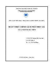 Tiểu luận Hoàn thiện chính sách phân biệt giá của vicem Hà Tiên
