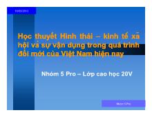 Tiểu luận Học thuyết Hình thái –kinh tế xã hội và sự vận dụng trong quá trình đổi mới của Việt Nam hiện nay