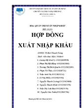 Tiểu luận Hợp đồng xuất nhập khẩu