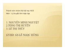 Tiểu luận Hướng nghiên cứu hậu chức năng và chủ nghĩa chức năng mới