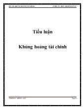 Tiểu luận Khủng hoảng tài chính