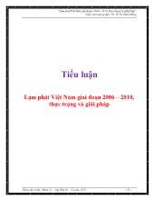 Tiểu luận Lạm phát Việt Nam giai đoạn 2006 – 2010, thực trạng và giải pháp