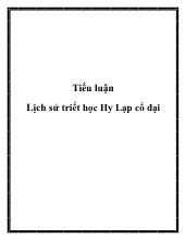 Tiểu luận Lịch sử triết học Hy Lạp cổ đại