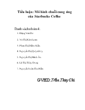Tiểu luận : Mô hình chuỗi cung ứng của Starbucks Coffee