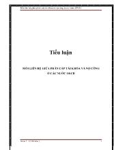 Tiểu luận Mối liên hệ giữa phân cấp tài khóa và nợ công ở các nước OECD
