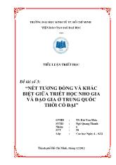 Tiểu luận Nét tương đồng và khác biệt giữa triết học nho gia và đạo gia ở trung quốc thời cổ đại