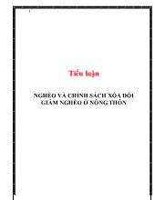 Tiểu luận Nghèo và chính sách xóa đói giảm nghèo ở nông thôn