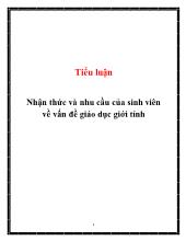 Tiểu luận Nhận thức và nhu cầu của sinh viên về vấn đề giáo dục giới tính