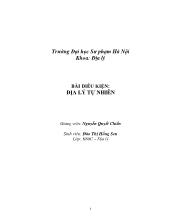 Tiểu luận Phân tích mối quan hệ giữa địa hình với các thành phần tự nhiên khác? Mối quan hệ này thể hiện ở địa hình Việt Nam như thế nào?