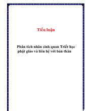 Tiểu luận Phân tích nhân sinh quan Triết học phật giáo và liên hệ với bản thân