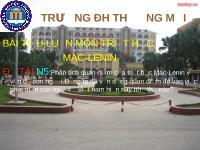 Tiểu luận Phân tích quan điểm của triết học Mac-Lenin về vấn đề con người. Đảng ta đã vận dụng quan điểm đó vào việc phát triển con người ở Việt Nam hiện nay như thế nào?