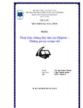 Tiểu luận Phép biện chứng duy tâm của Hêghen – Những giá trị và hạn chế
