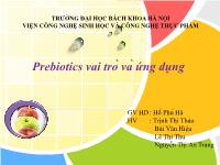 Tiểu luận Prebiotics vai trò và ứng dụng