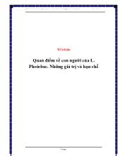 Tiểu luận Quan điểm về con người của L. Phoiobac. Những giá trị và hạn chế
