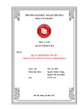 Tiểu luận Quản trị rủi ro tỷ giá trong các công ty xuất nhập khẩu