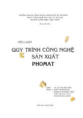 Tiểu luận Quy trình công nghệ sản xuất phomat