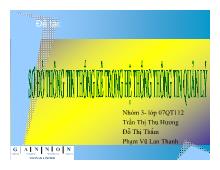 Tiểu luận Sơ đồ thông tin thống kế trong hệ thống thông tin quản lý