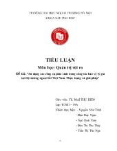 Tiểu luận Sử dụng các công cụ phái sinh trong công tác bảo vệ tỷ giá tại thị trường ngoại hối Việt Nam. Thực trạng và giải pháp