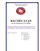 Tiểu luận Sử dụng hợp đồng tương lai để phòng ngừa rủi ro do biến động giá cà phê Công ty Fonexim Hồ Chí Minh