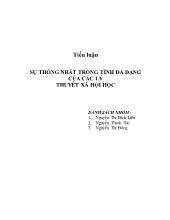 Tiểu luận Sự thống nhất trong tính đa dạng của các lý thuyết xã hội học