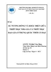 Tiểu luận Sự tương đồng và khác biệt giữa triết học nho gia và triết học đạo gia ở trung quốc thời cổ đại